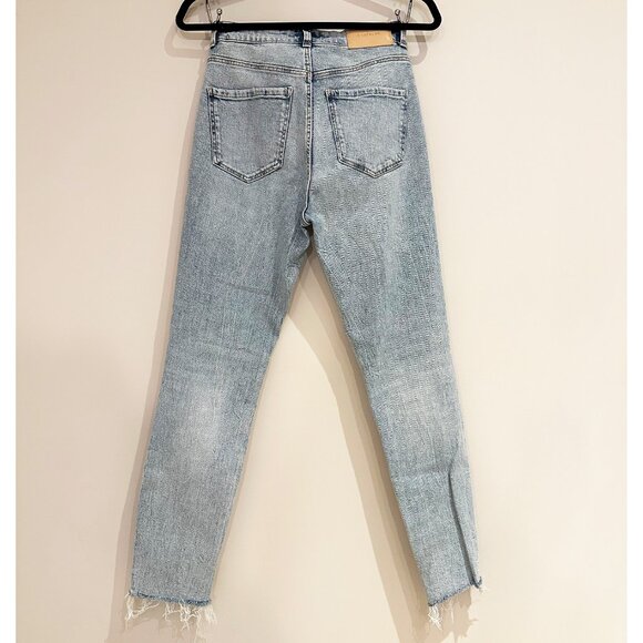 High Rise Skinny Jeans Womens Size 6 Light Wash Distressed Knee - Picture 6 of 8